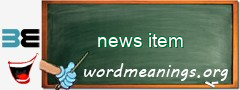 WordMeaning blackboard for news item